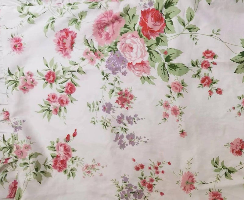Kolachic Country Rose Roses Pink Floral Print Pillowcases Vintage Ruffles Bedding Pillow Covers Cotton Fabric Material Standard - Image 4